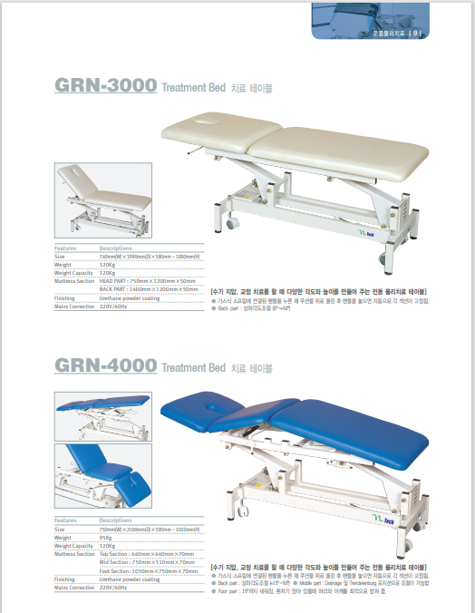 3단정형테이블 GRN-4000